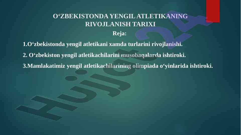 O‘zbekistonda yengil atletikaning rivojlanish tarixi