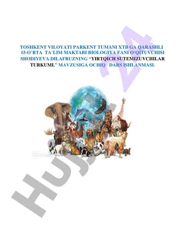 Yirtqich sutimızuvchilar turkumi dars ishlanmasi