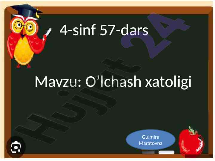 O’lchash xatoligi va masalalar