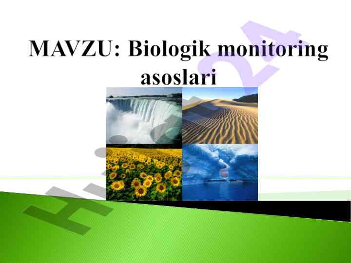 Bioekologik monitoring usullari va axborotlarni tahlil
