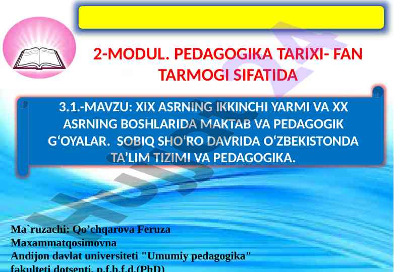 Xix asrning ikkinchi yarmi va xx asr pedagogik g'oyalari
