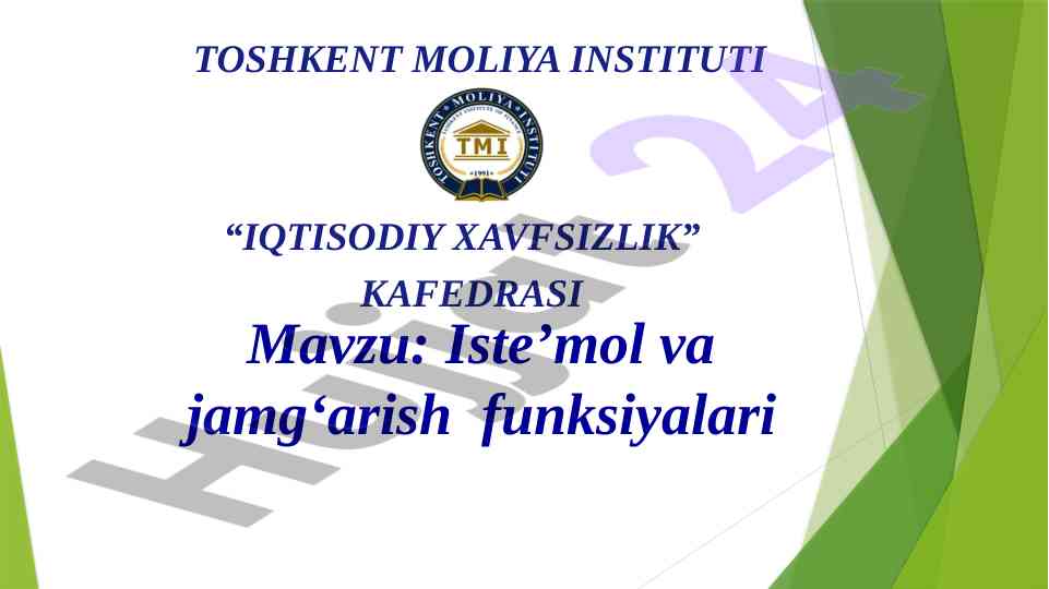 Iste’mol va jamg‘arish funktsiyalari tahlili