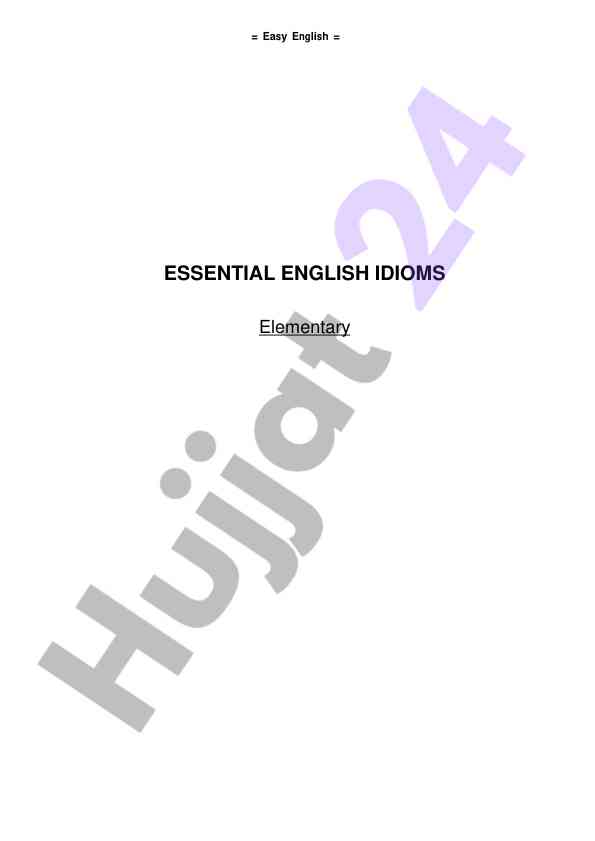 Essential english idioms for elementary learners
