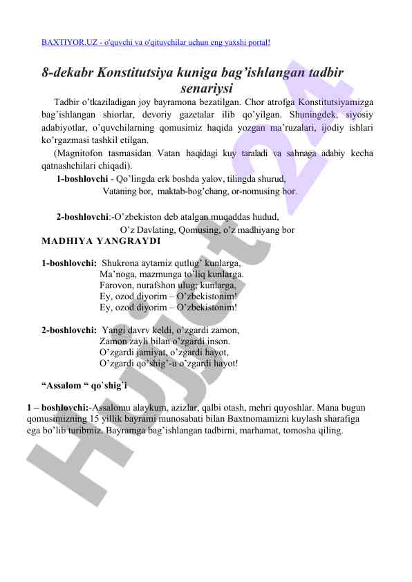 Konstitutsiya kuni tadbir senariysi