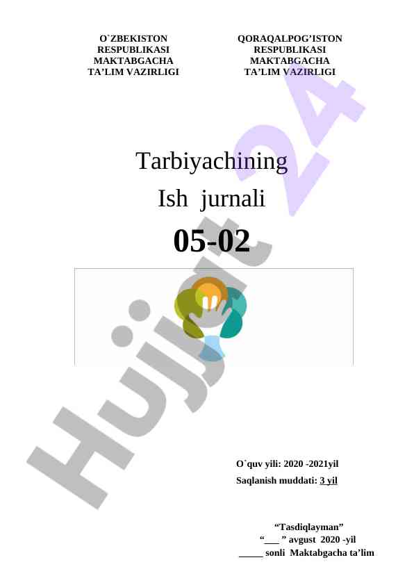 Tarbiyachining ish jurnali yillik rejalashtirish