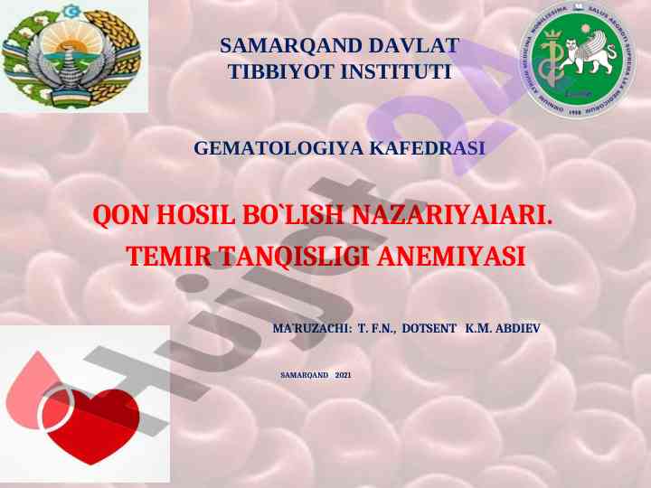 Qon hosil bo'lish nazariyalarini o'rganish