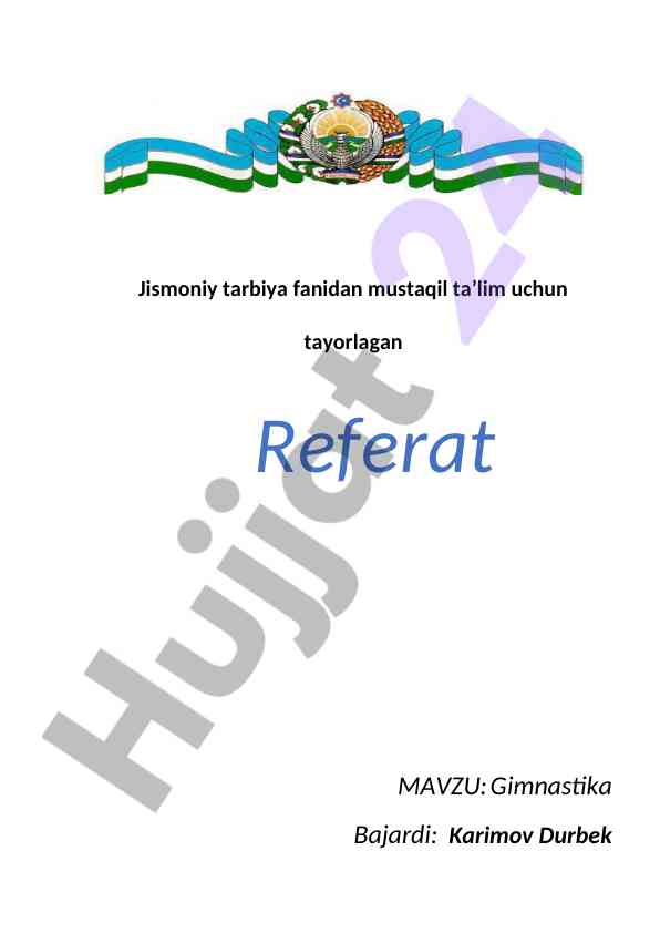 Gimnastika va uning jismoniy tarbiyasi