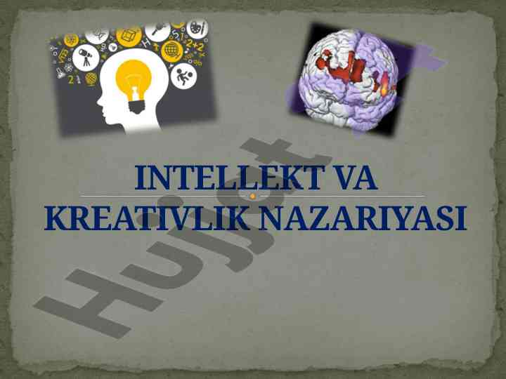 Intellekt va kreativlik nazariyasi
