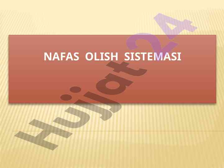 Nafas olish sistemasi tuzilishi va ilmiy o‘rganish