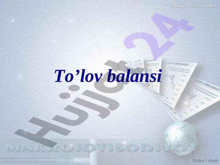To’lov balansi va uning tuzilishi