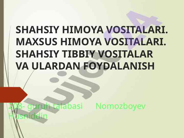 Shaqsiys himoja vositalari tahlili