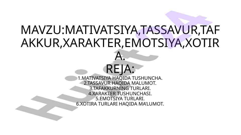 Motivatsiya tushunchasi va turlari hakkida ma'lumot