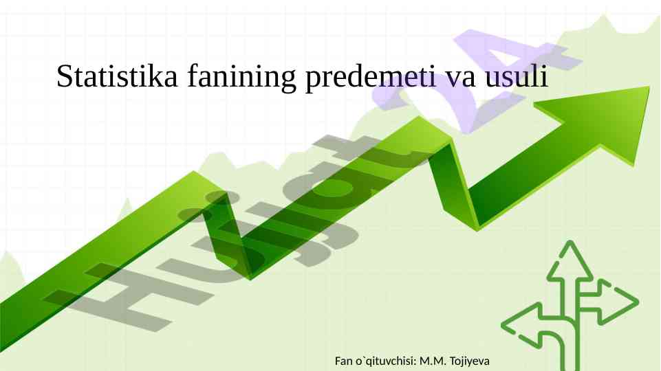 Statistika fanining predemeti va usuli