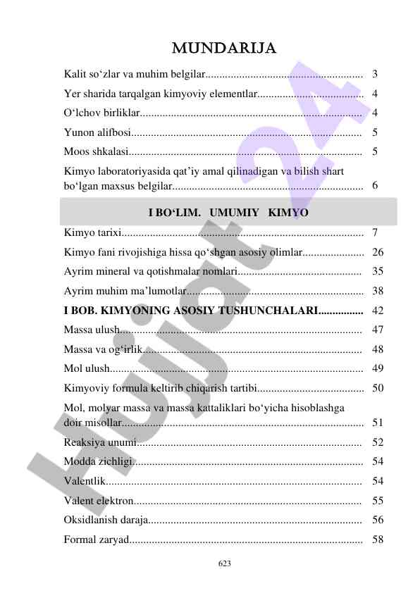 Umumiy kimyo tarixi va asosiy tushunchalar