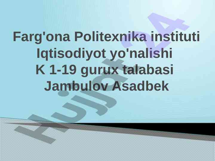 Ishni ta'lim bilan birga qo'shib olib borayotgan shaxslar