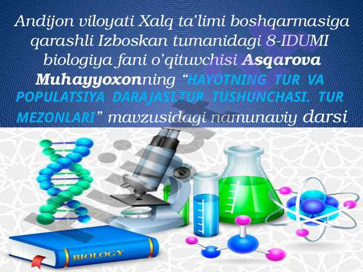 Hayotning tur va populatsiya darajasi