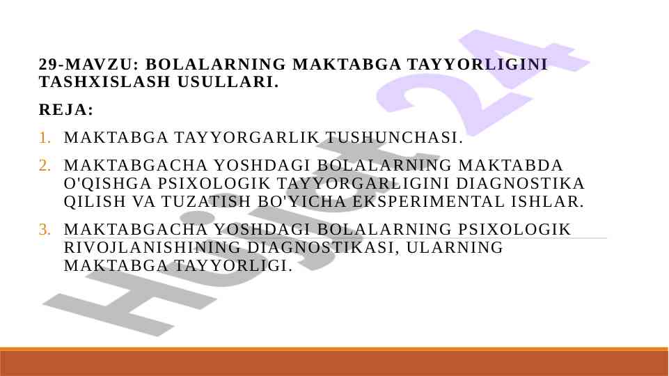 Bolalarning maktabga tayyorligini tashxislash usullari