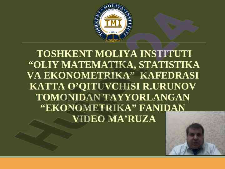 Vaqtli qatorlarda regresyon tahlil nazariyasi