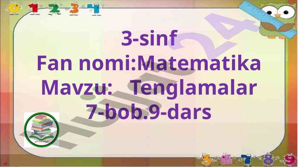 Tenglamalar mavzusida matematika dars ishlari