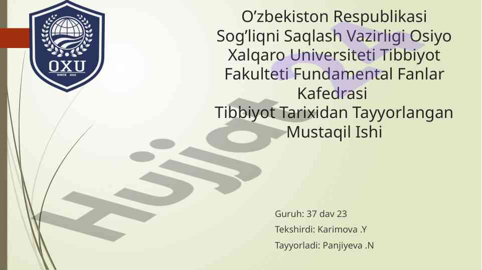 O'rta asrlardagi epidemiyalar va ulargа qarshi kurashish
