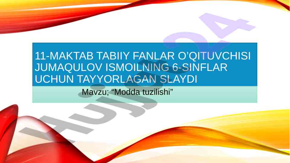 Modda tuzilishi haqida dastlabki ma'lumotlar