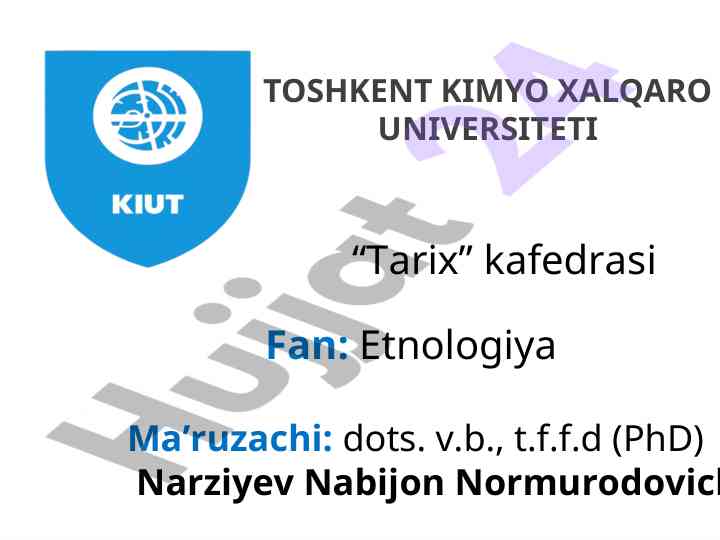 Etnologiyaga kirish va tarixi