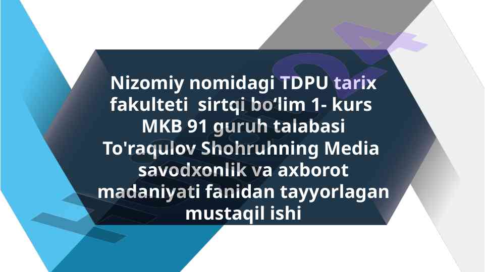 Axborot xavfsizligi va madaniyati asoslari
