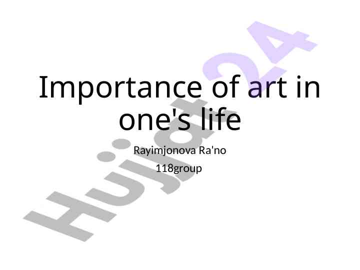 Importance of art in one's life