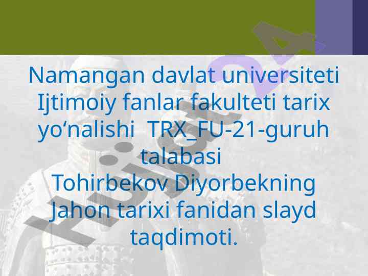 Xi-xv asrlarda xitoy tarixi taqdimoti