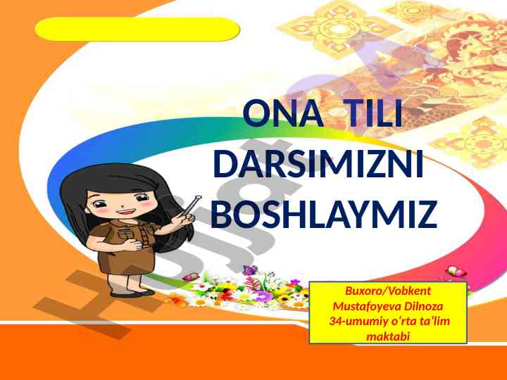 Ona tili darsimizni boshlaymiz
