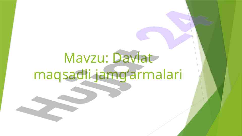 Davlat maqsadli jamg'armalari tahlili