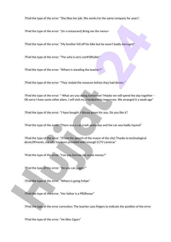 Identifying common english language errors