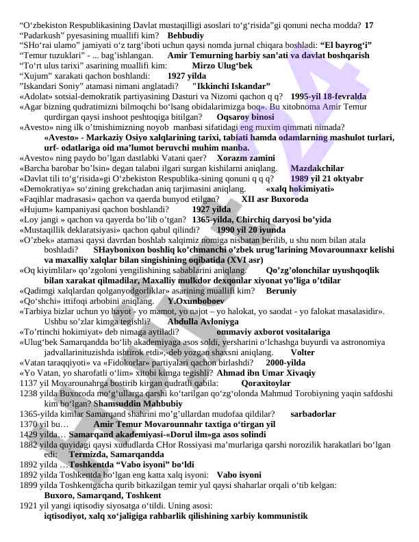 Avesto asarining o‘zbekiston tarixi uchun ahamiyati