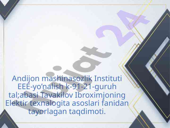 Magnit impuls qurilmalari asoslari taqdimoti