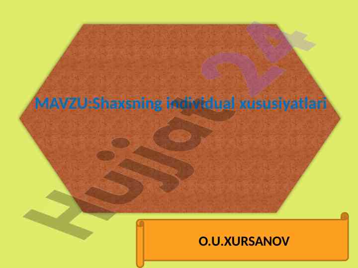 Temperament turlari va shaxsning individual xususiyatlari