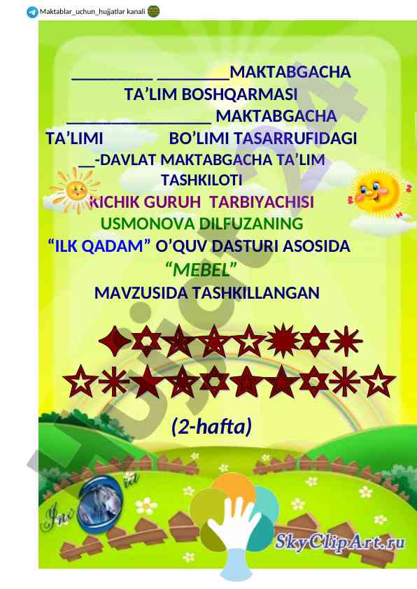 Mebel mavzusida o‘qitish dasturi
