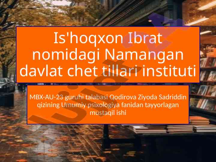 Hozirgi zamon psixologiyasining tadqiqot metodlari