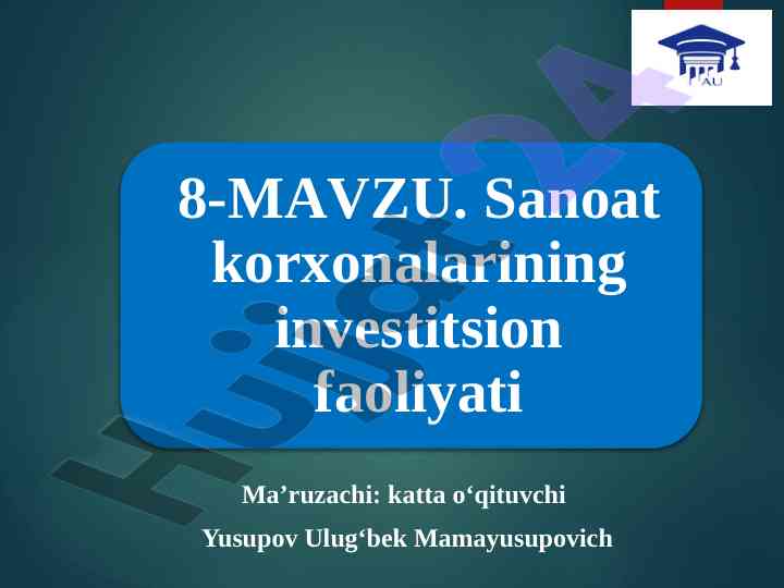 Ma’ruza o‘qitish usullari haqida tahlil