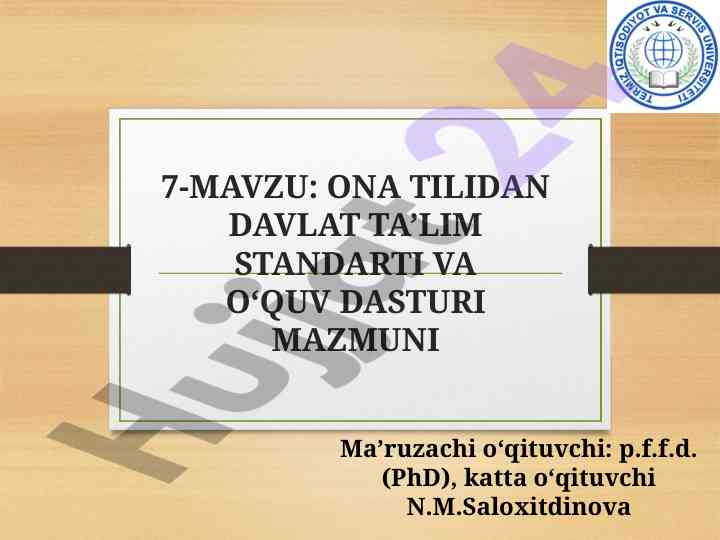 Ona tili davlat ta’lim standarti va o‘quv dasturi