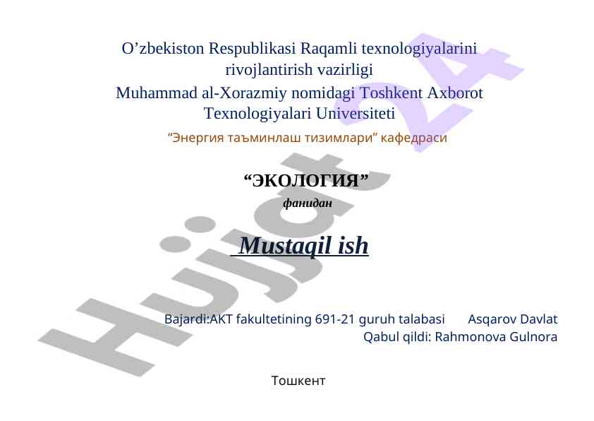 Amaliy ekologiyaning ilmiy-nazariy asoslari