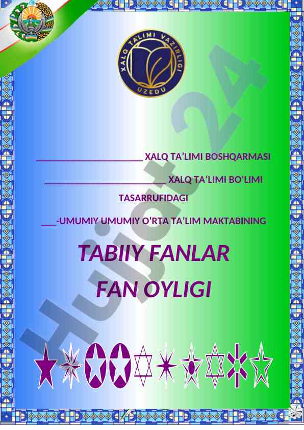 Maktabda tabiiy fanlar fan oyligini o’tkazish