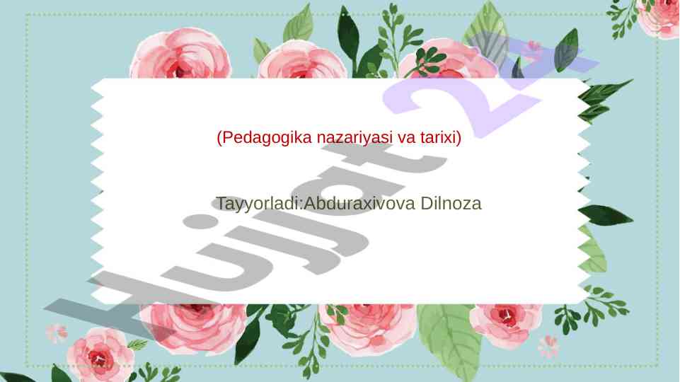 Ta'lim olganlikni tashxis etishni baholash