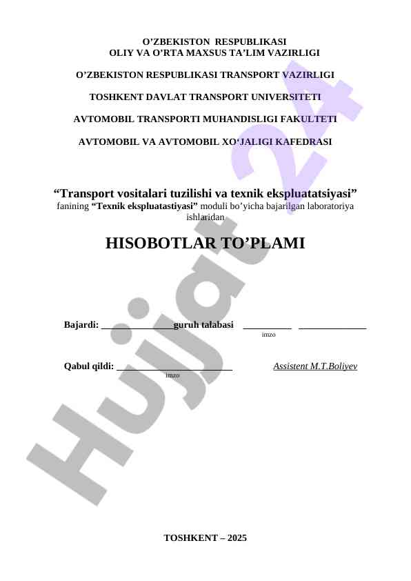 Avtomobillar texnik servisida moylash ishlari