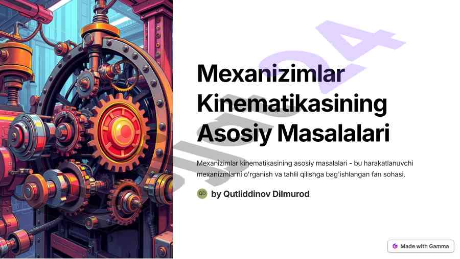 Mexanizimlar kinematikasining asosiy masalalari