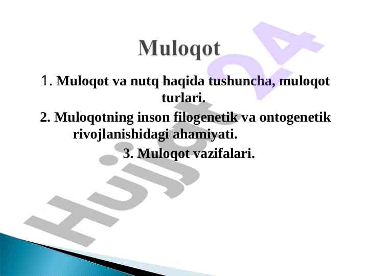 Muloqot va nutq tushunchalari haqida ma'lumotlar