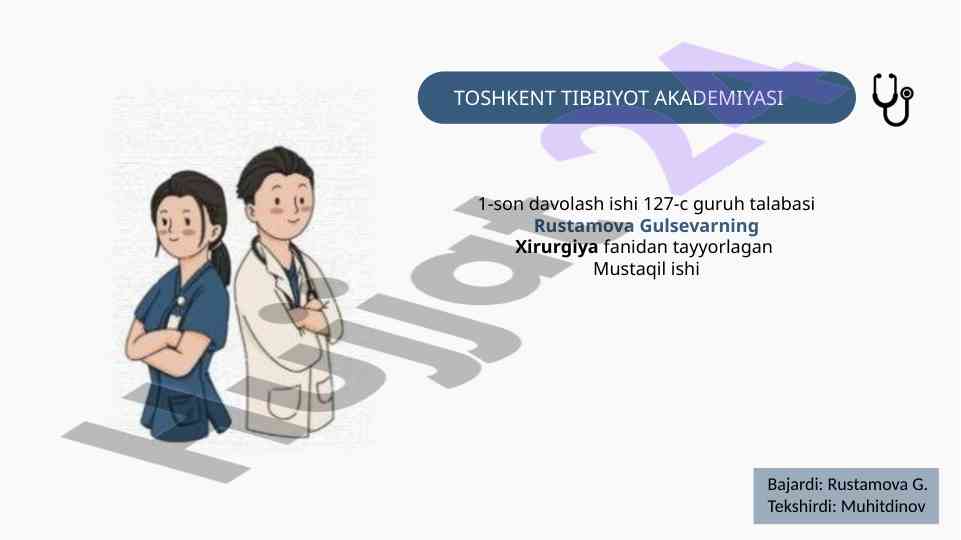 Tibbiyot xodimlarining o‘zini tutishi qoidalari