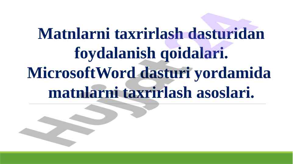 Matnlarni taxrirlash dasturidan foydalanish qoidalari