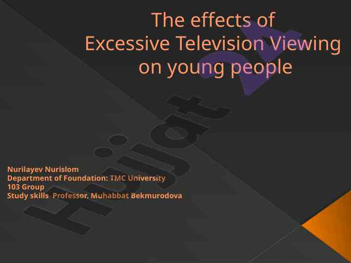 The effects of excessive television viewing on youth