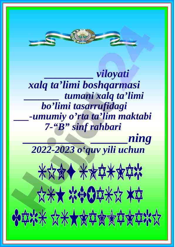 Sinf rahbarlari uchun tushuntirish xati 2022-2023