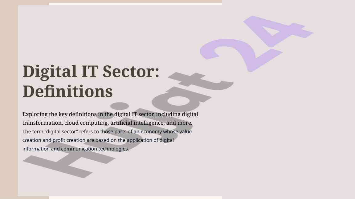 Digital it sector definitions and trends overview